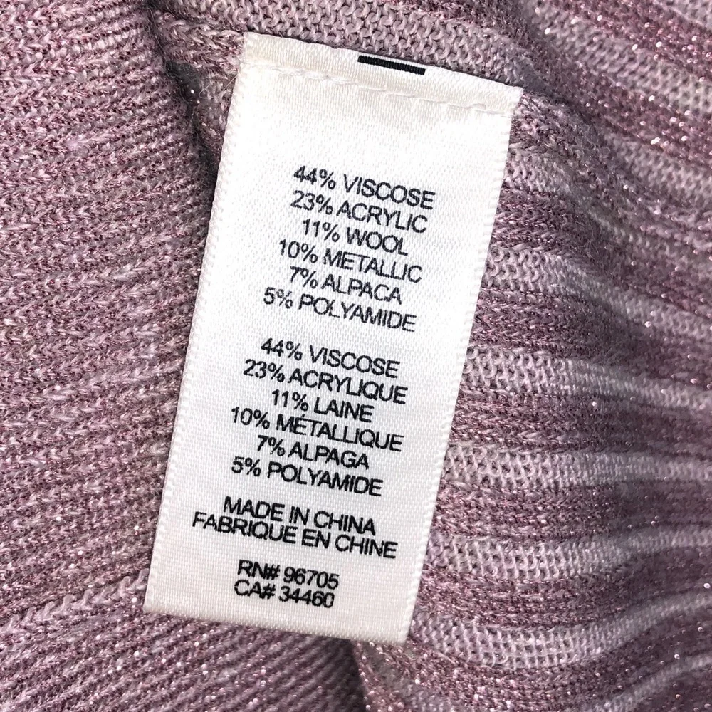 Rebecca Taylor Metallic Ribbed Scoop Neck Sweater